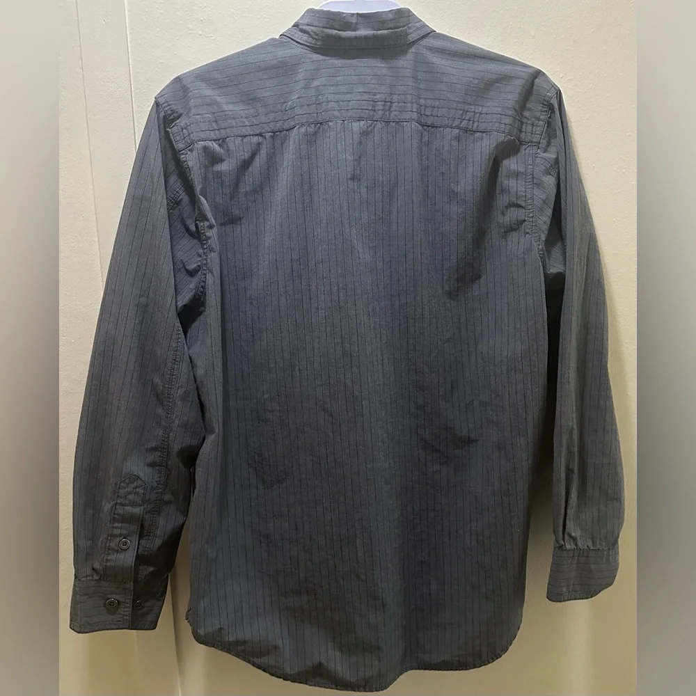 Harley Davidson Pinstriped Long Sleeve Mechanic Shirt Size Medium